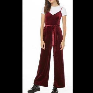 F21 Velvet Palazzo Jumpsuit
